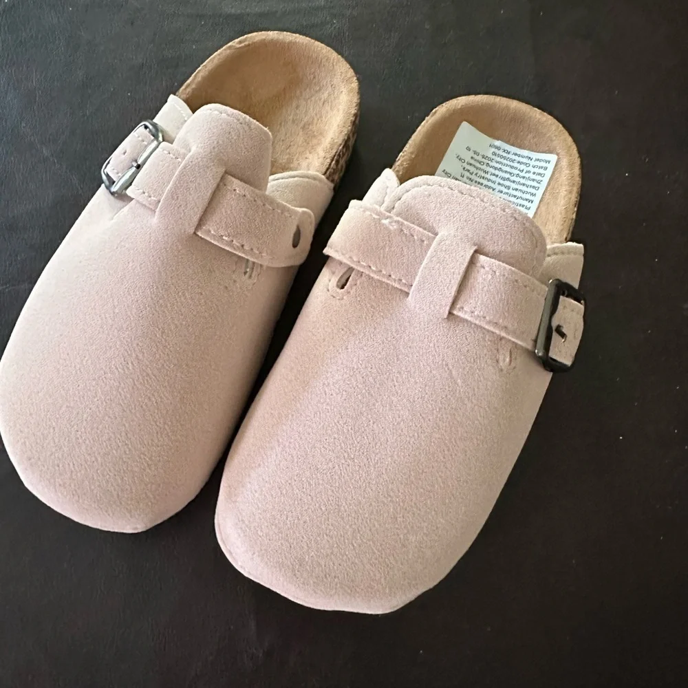 Kids Pink Suede Slip-On Shoes